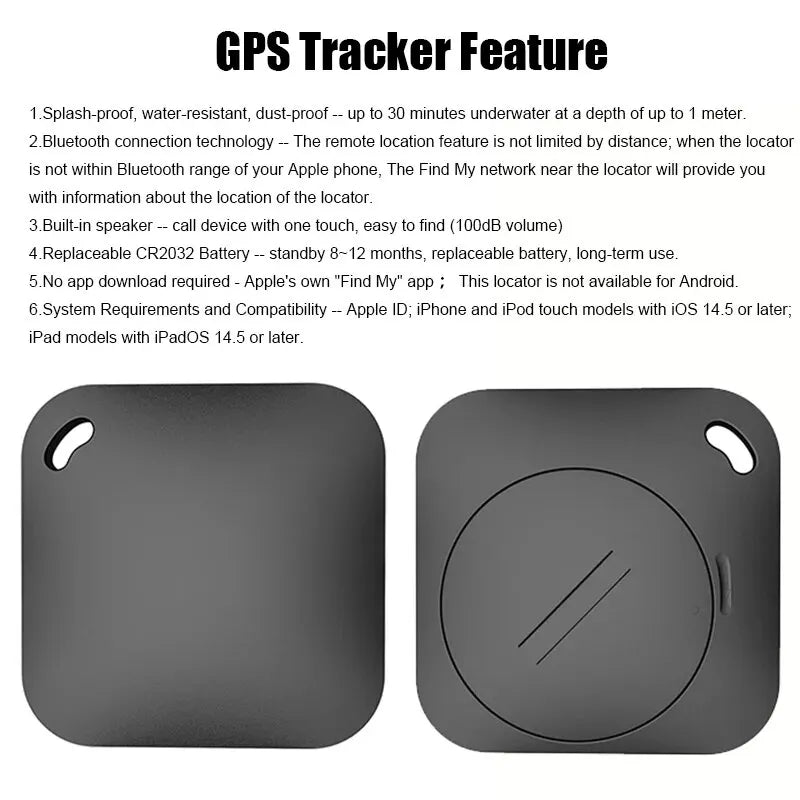 Smart Bluetooth GPS Tracker Work with Apple Find My APP